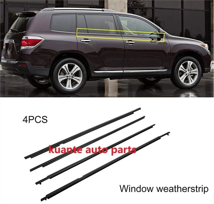 Automotive zewnętrzny pasek do drzwi Weatherstrip Window Seal Zestaw do Toyota Highlander 2012